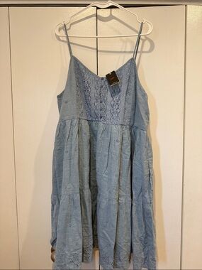 Levi's Light Blue Eyelet Midi Sundress